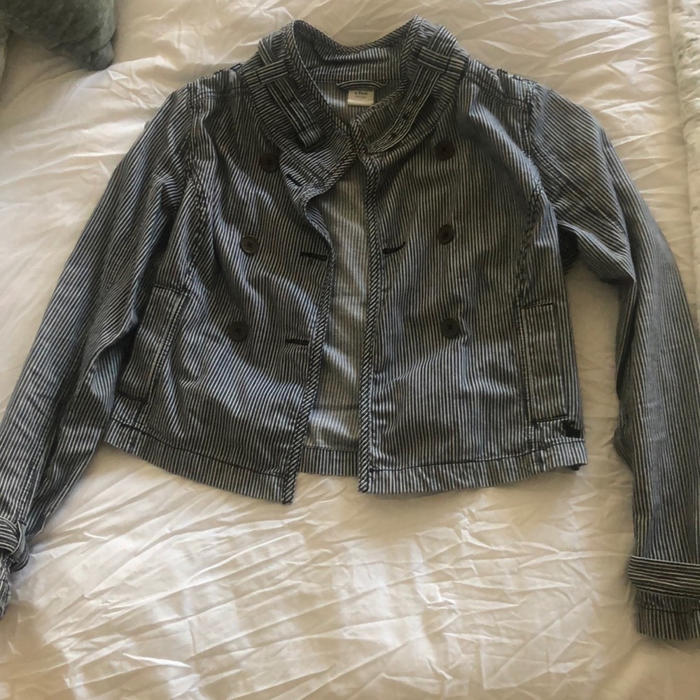 Abercrombie and Fitch striped jean jacket